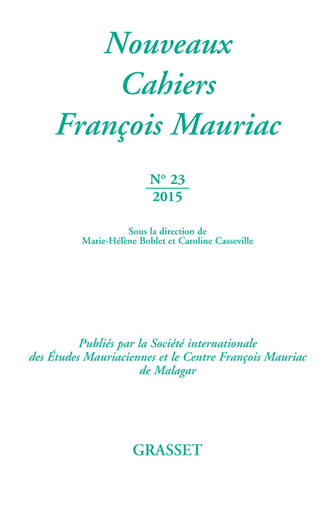 Cover image for book Nouveaux cahiers François Mauriac n°23