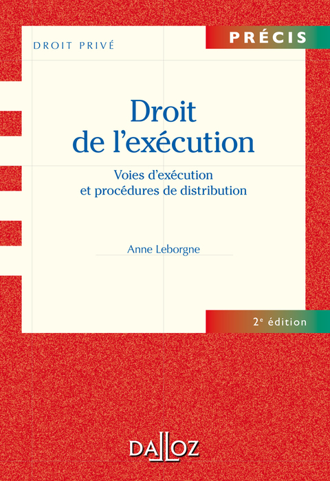 Cover image for book Droit de l'exécution. Voies d'exécution et procédures de distribution