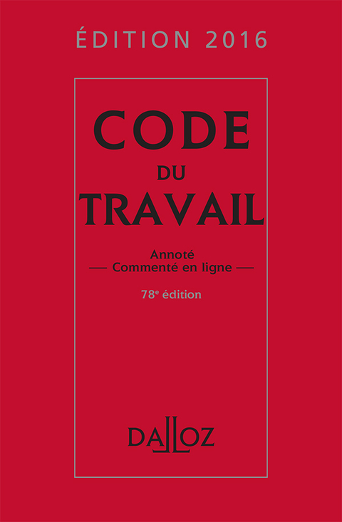 Cover image for book Code du travail 2016
