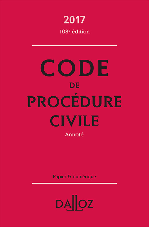 Cover image for book Code de procédure civile 2017, annoté