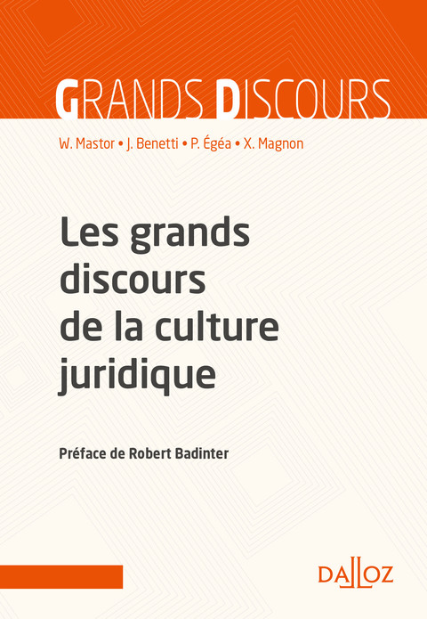 Cover image for book Les grands discours de la culture juridique