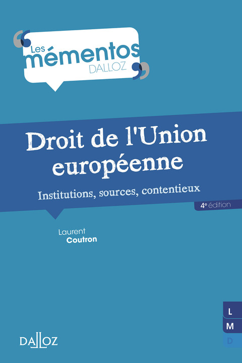 Cover image for book Droit de l'Union européenne. Institutions, sources, contentieux
