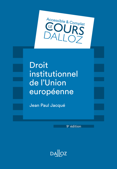 Cover image for book Droit institutionnel de l'Union européenne