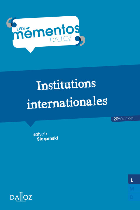 Cover image for book Institutions internationales