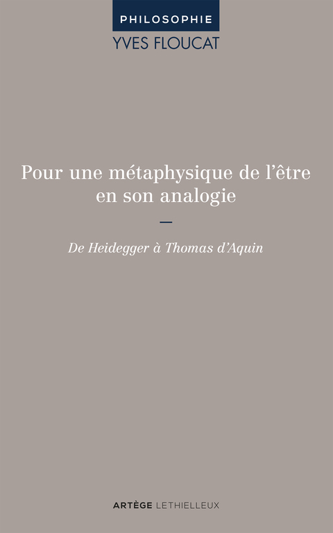 Cover image for book Pour une métaphysique de l'être en son analogie