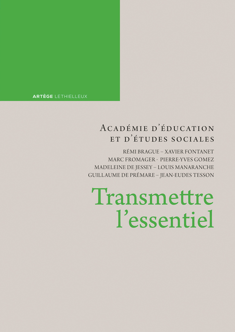 Cover image for book Transmettre l'essentiel
