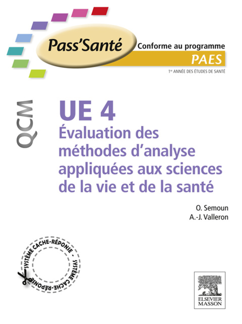 Cover image for book UE 4 - Évaluation des méthodes d'analyse appliquées aux sciences de la vie et de la santé - QCM