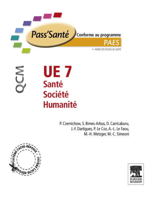 Cover image for book UE 7 - Santé - Société - Humanité - QCM