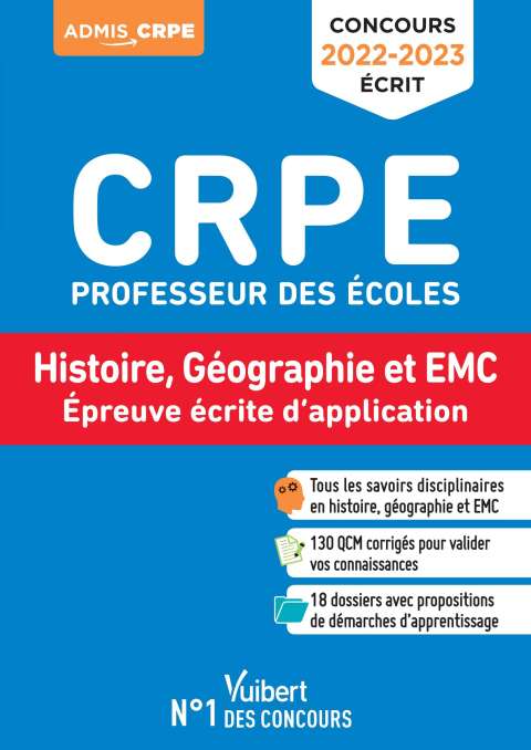 Cover image for book Concours CRPE - Professeur des écoles - Histoire, Géographie et EMC - Concours 2023-2024 : Écrit