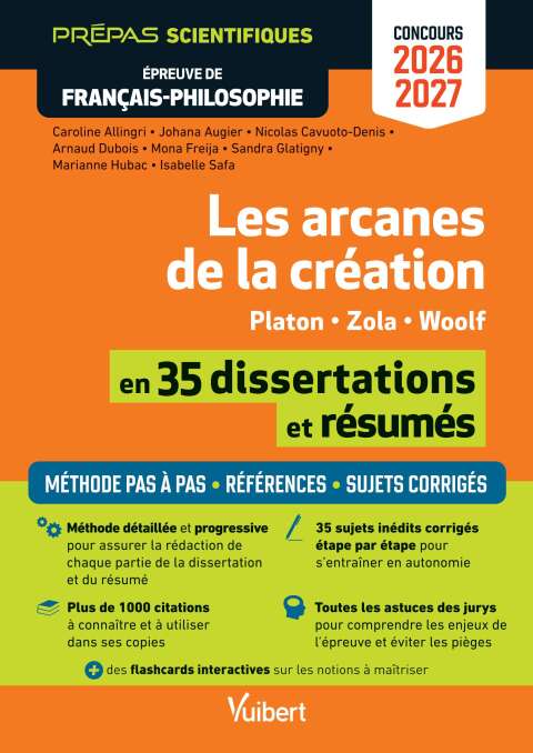 Cover image for book Les arcanes de la création en 35 dissertations et résumés - Épreuve de français-philosophie - Pré...