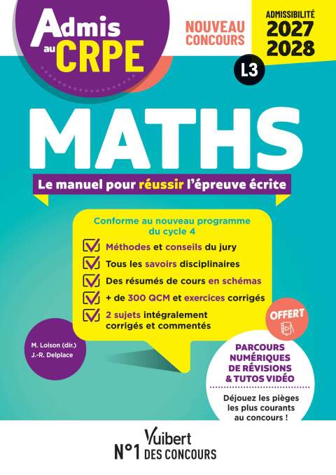 Cover image for book Admis au CRPE 2027-2028 - Maths : Epreuve écrite d'admissibilité L3