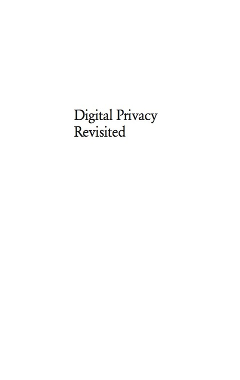 Cover image for book Digital Privacy Revisited
