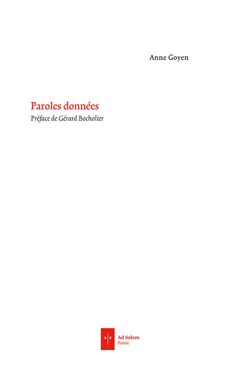 Cover image for book Paroles données