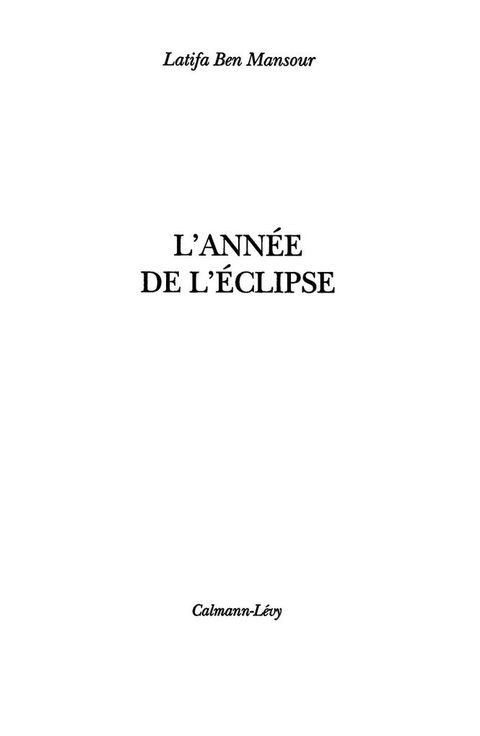 Cover image for book L'Année de l'éclipse