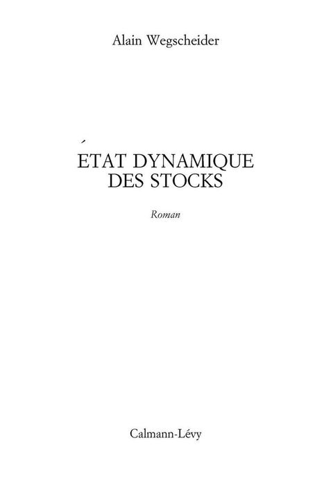 Cover image for book Etat dynamique des stocks