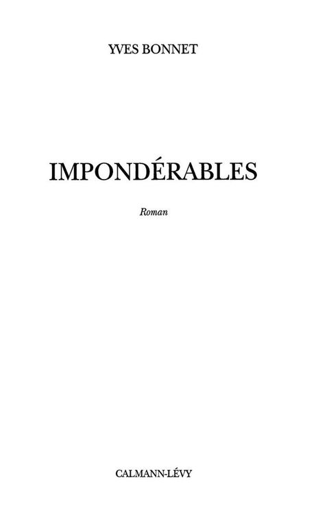 Cover image for book Impondérables