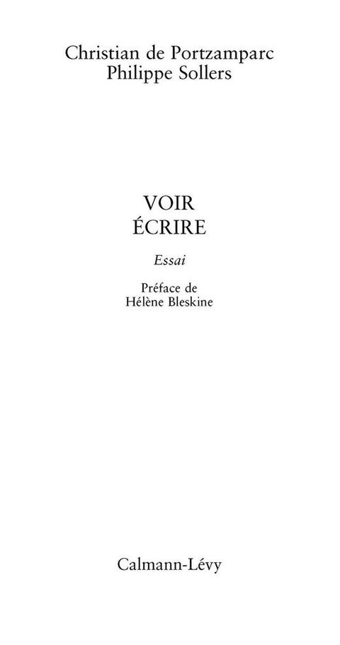 Cover image for book Voir Ecrire