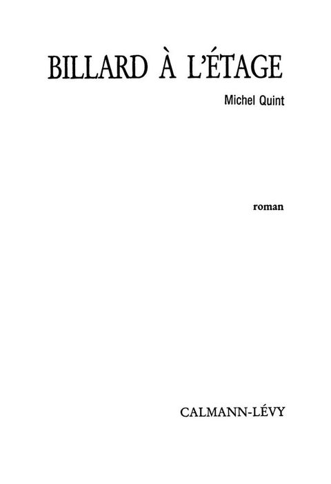 Cover image for book Billard à l'étage