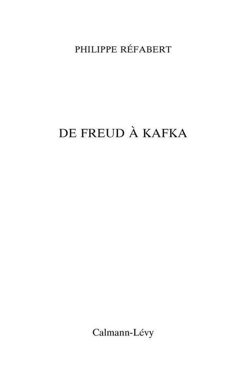 Cover image for book De Freud à Kafka