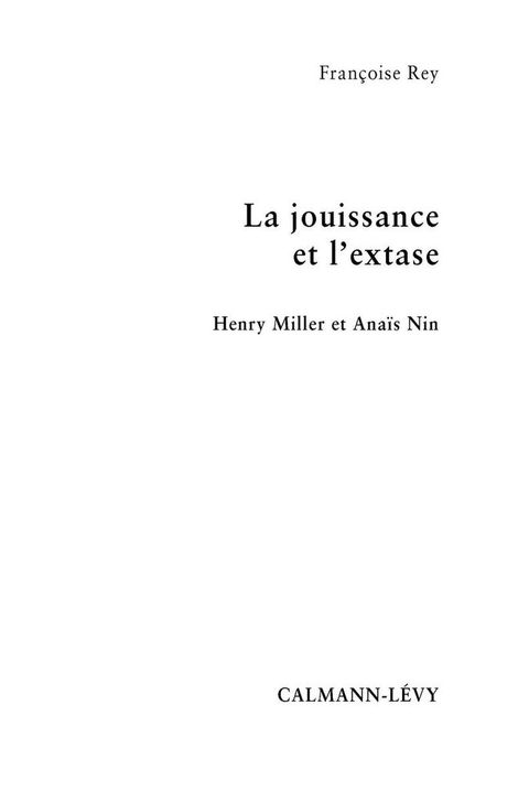 Cover image for book La Jouissance et l'extase