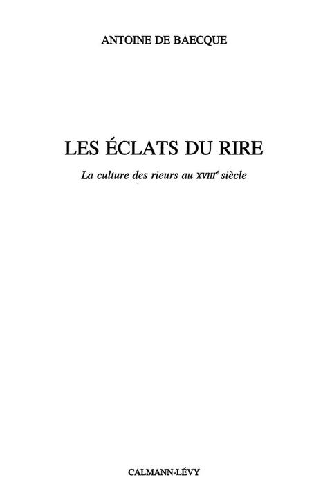 Cover image for book Les Eclats du rire