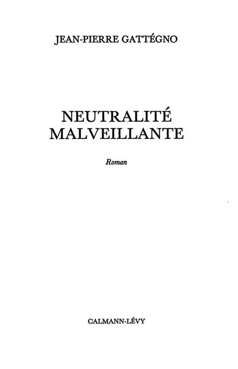 Cover image for book Neutralité malveillante