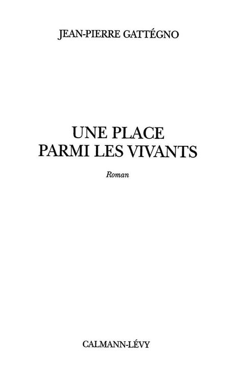 Cover image for book Une place parmi les vivants
