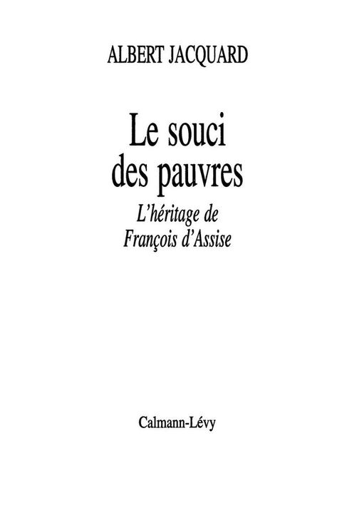 Cover image for book Le Souci des pauvres