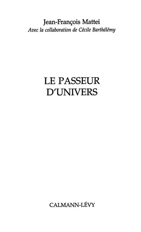 Cover image for book Le Passeur d'univers