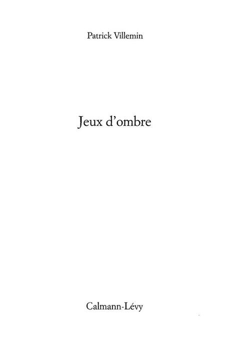 Cover image for book Jeux d'Ombre