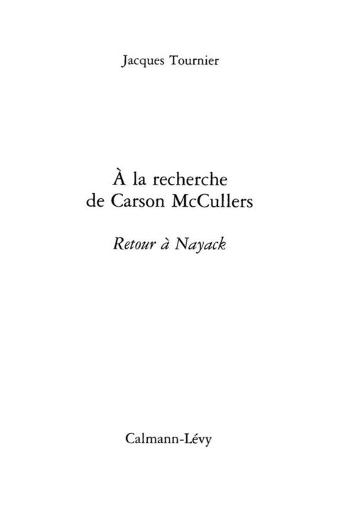 Cover image for book À la recherche de Carson McCullers