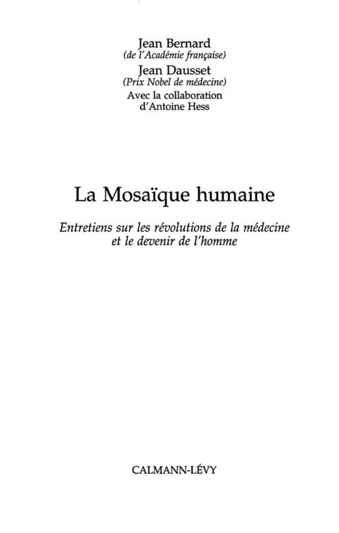 Cover image for book La Mosaïque humaine