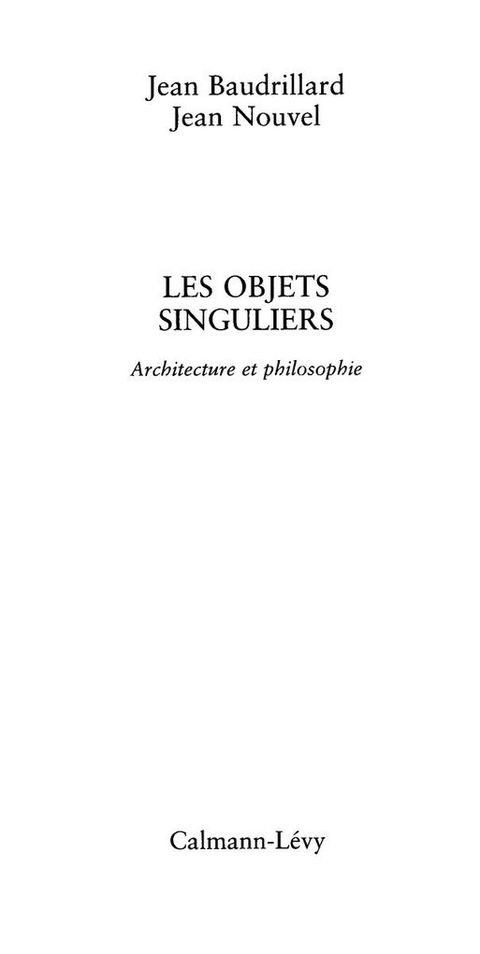 Cover image for book Les Objets singuliers