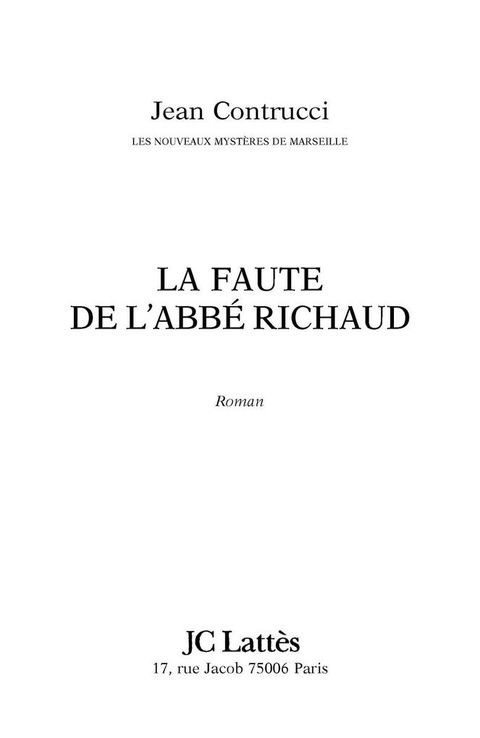 Cover image for book La faute de l'abbé Richaud