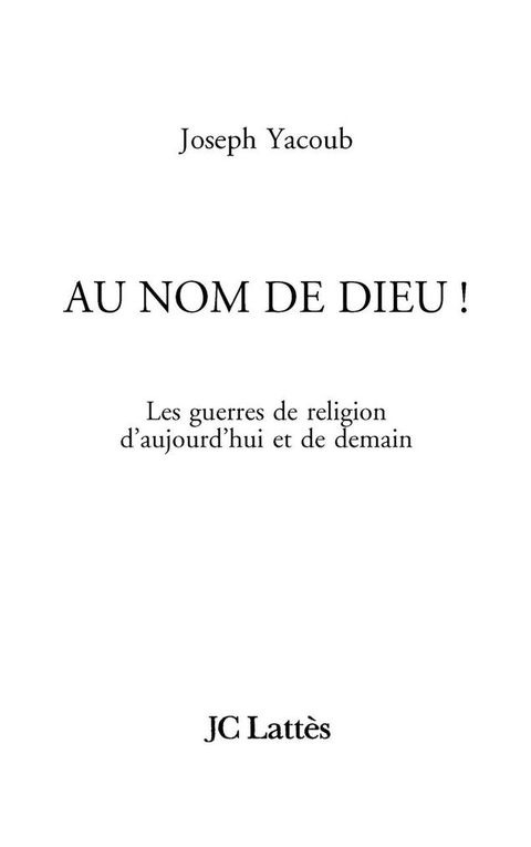 Cover image for book Au nom de Dieu