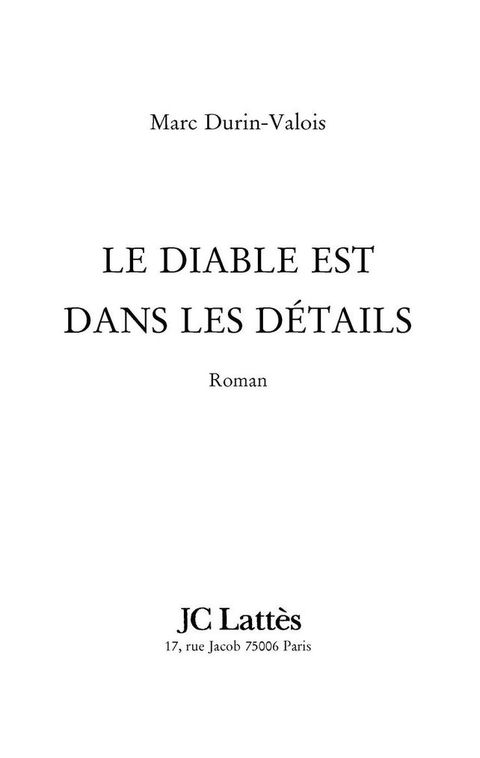 Cover image for book Le diable est dans les détails