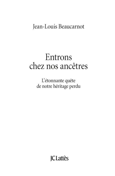 Cover image for book Entrons chez nos ancêtres