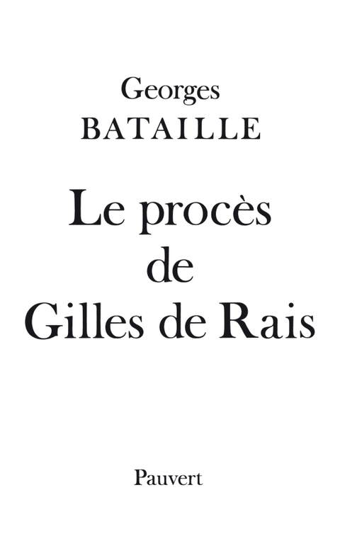 Cover image for book Le Procès de Gilles de Rais