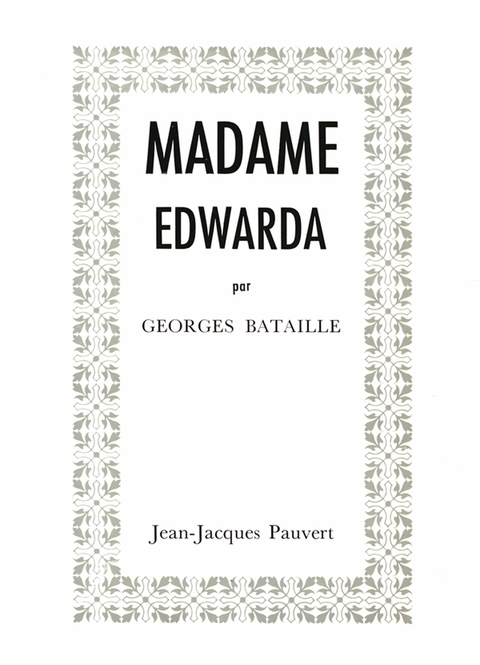 Cover image for book Madame Edwarda
