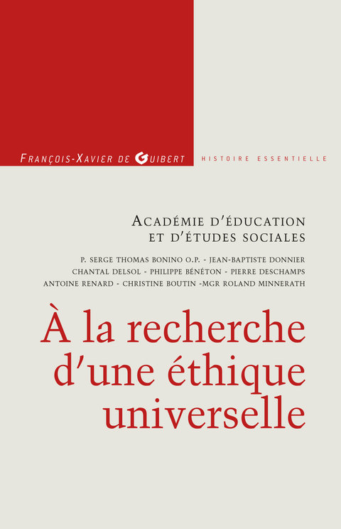 Cover image for book A la recherche d'une éthique universelle