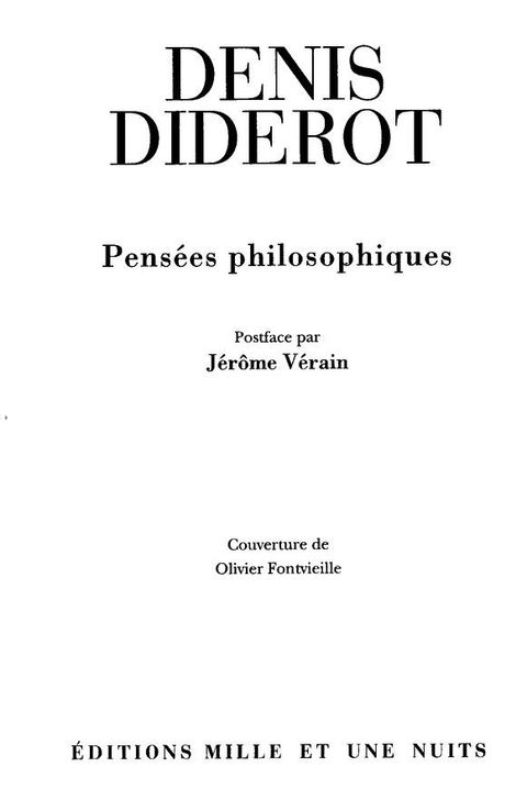 Cover image for book Pensées philosophiques