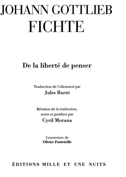 Cover image for book De la liberté de penser