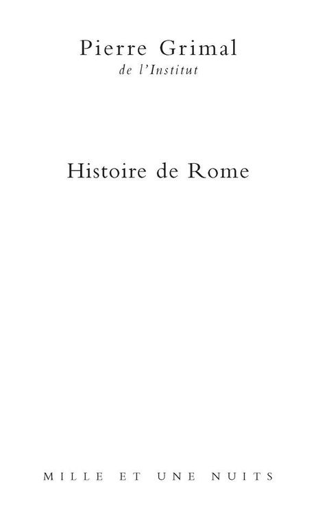 Cover image for book Histoire de Rome