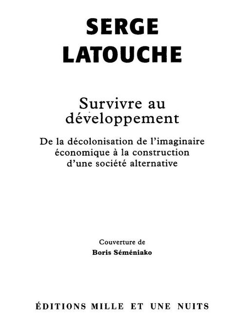 Cover image for book Survivre au développement