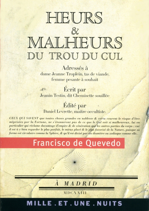 Cover image for book Heurs et malheurs du trou du cul