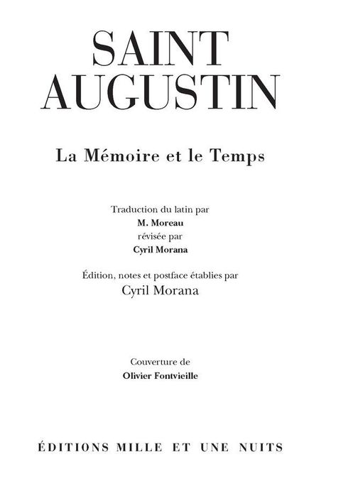 Cover image for book La Mémoire et le Temps