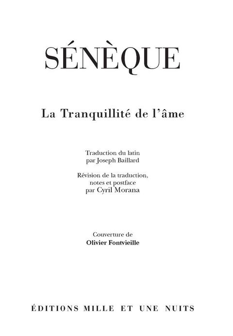 Cover image for book La tranquillité de l'âme