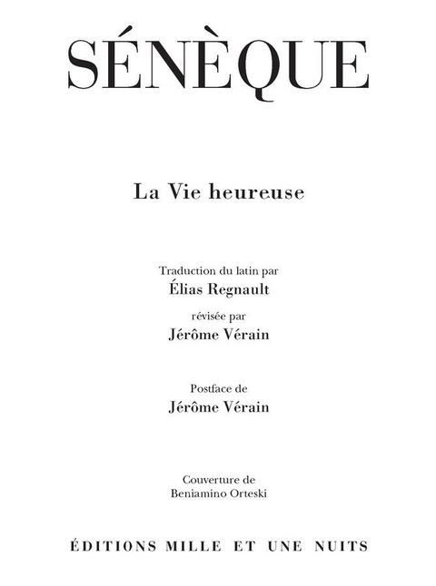 Cover image for book La Vie heureuse