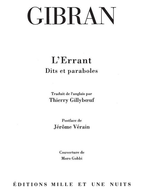 Cover image for book L'Errant