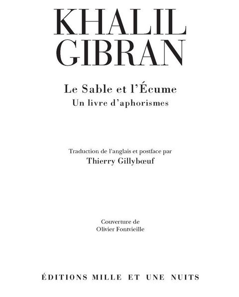 Cover image for book Le Sable et l'Écume